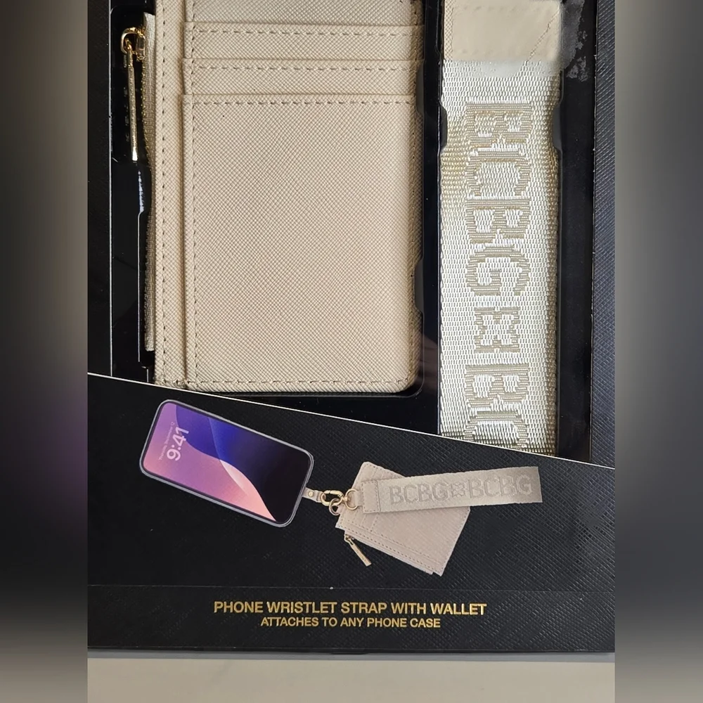 BCBG Beige Phone Wallet & Phone Strap - Picture 2 of 4